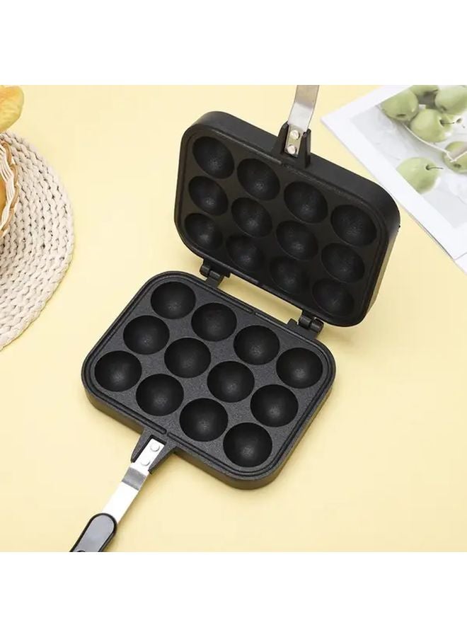 Black 12 Cavity Takoyaki Pan Non Stick Double Sided Removable Baking Griddle - Image 4